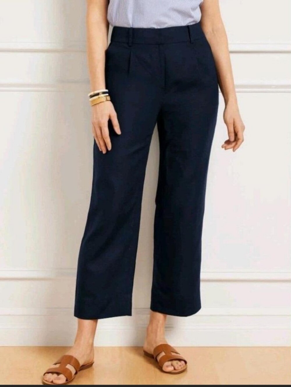 Talbots Bristol Cropped Linen Pants #3926